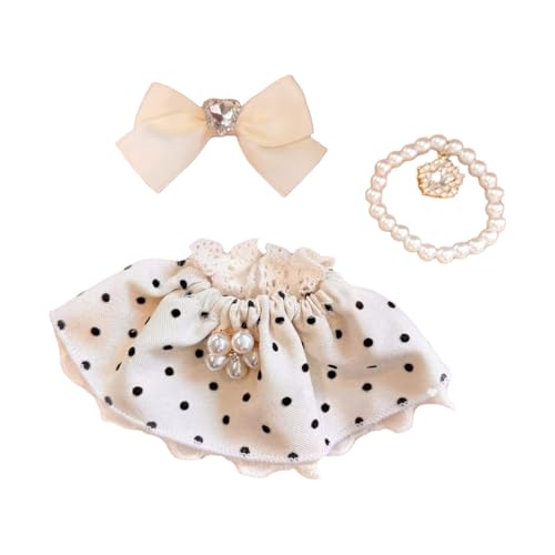 Generisch Doll Clothes Verkleidungsset für Mädchen ab 3 Jahren, Elegantes Kostüm, Puppenzubehör, Rollenspiel-Outfit, Stoffmaterial, Partykleidung Doll Clothes (Beige, 15cm) von Generisch