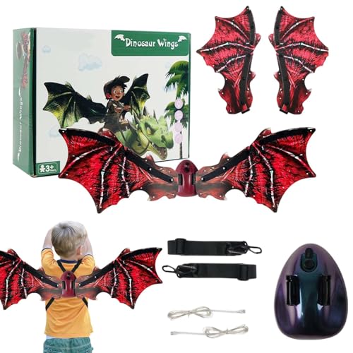 Generisch Dragon Wings, Dragon Kostüm Kids | Party Dinosaurierkostüm,Electric Children's Dragon Wing Set mit LED -Licht und Musik für Cosplay Halloween von Generisch