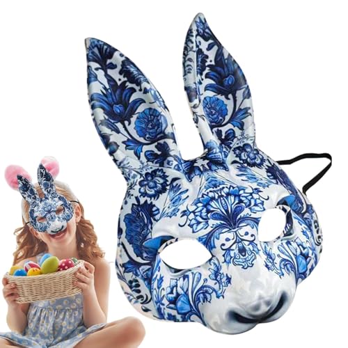 Generisch Easter Animal Rabbit Masque, Half Face Bunny Masque, 10.24x6.69in Creative Halloween Mask, Cosplay Costume Facial Cover, for Halloween, Christmas, and Carnival von Generisch