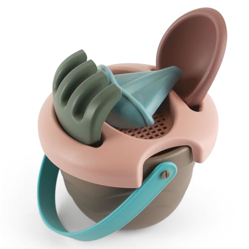 Generisch Eimer Set aus 100% recyceltem Kunststoff – Sandspielzeug für Kinder mit Eimer, Sieb, Schippe, Harke & Förmchen – Farben variieren Generisch Eimer Set aus 100% recyceltem Kunststoff – Sandspielzeug für Kinder mit Eimer, Sieb, Schippe, Harke & Förmchen – Farben variieren von Generisch