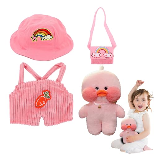 Generisch Ente Stofftier - Stofftier Ente Mit Kleidung | Niedliches Kuscheltier Mit Outfit | Weiches Plüsch-Ente-Spielzeug | Kreativ Gestaltbare Puppenkleidung | Hochwertige Materialien, Fü von Generisch