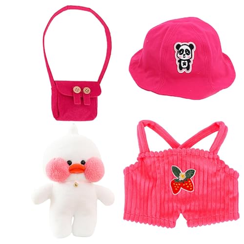Generisch Ente Stofftier - Stofftier Ente Mit Kleidung | Niedliches Kuscheltier Mit Outfit | Weiches Plüsch-Ente-Spielzeug | Kreativ Gestaltbare Puppenkleidung | Hochwertige Materialien, Fü von Generisch