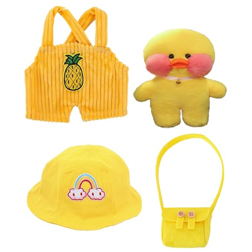 Generisch Ente Stofftier - Stofftier Ente Mit Kleidung | Niedliches Kuscheltier Mit Outfit | Weiches Plüsch-Ente-Spielzeug | Kreativ Gestaltbare Puppenkleidung | Hochwertige Materialien, Fü von Generisch