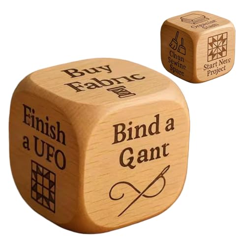 Generisch Entscheidungswürfel - Holz-Quilting-Würfel mit 6 Seiten,Geschenkideen, Kreatives Nähmöglichkeit Spiel für Designer Mütter Quilter Handwerk Liebhaber Großmütter Schneider von Generisch
