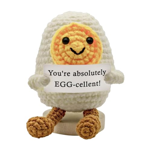 Generisch Entzückendes gehäkeltes Ei – Wollpuppe mit positiver Energie für Kinder und Erwachsene Kinderpuppe (Yellow, A) von Generisch
