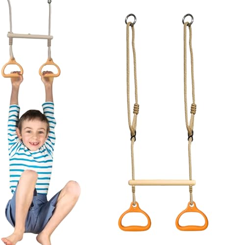 Generisch Ergonomic Rings Sensory Game – PE+PP+Hardware Trapeze Swing | 145cm Kids Monkey Bar | Durable Outdoor Indoor Play Equipment for Balance Training Motor Skills Backyard Activitie Generisch Ergonomic Rings Sensory Game – PE+PP+Hardware Trapeze Swing | 145cm Kids Monkey Bar | Durable Outdoor Indoor Play Equipment for Balance Training Motor Skills Backyard Activitie von Generisch