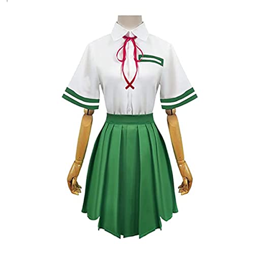 Generisch Erwachsene Anime Suzume No Tojimari Cosplay Kostüm RK School Uniformkleid Karneval-Hemd Rockanzug,Green-XL von Generisch