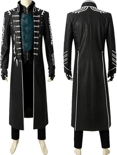 Generisch Erwachsene Vergil DMC 5 Cosplay Jacke Männer Virgil Coat Shirt Weste für Halloween -Kostüm (XXXL) von Generisch