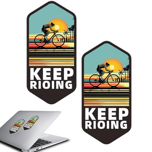 Generisch Fahrradaufkleber 6,5 x 3 cm PVC Sticker | Bunte Fahrrad Stickers Set | Selbstklebende Aufkleber für Laptop Koffer Helm Motorrad Auto | wasserdichte Fahrrad Deko Sticker | Fahrad Zubehör von Generisch