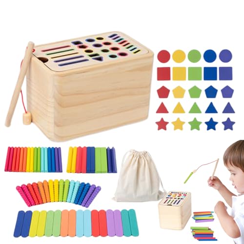 Generisch Farbensortierspielzeug, Sinnesförderndes Zuordnungsspiel, Holzsortierspiel Lernspielzeug Für Kleinkinder 6-18 Monate von Generisch