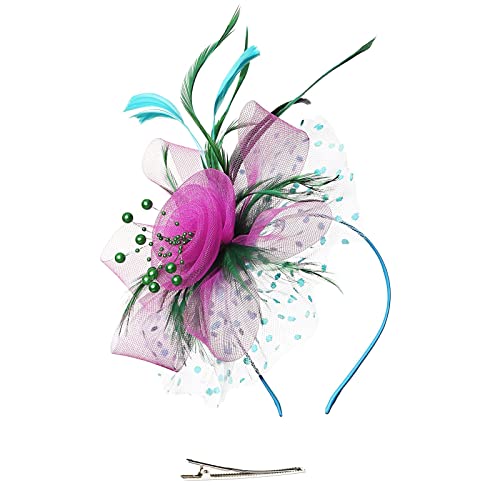 Generisch Fascinator Hüte für Damen Cocktail Tee Party Kopfbedeckung Blume Mesh Feder Fascinator Mädchen Blume Haarclip Fascinatoren Hut Braut Kopfschmuck mit Schleier Stirnband Hochzeit Kirche Hüte Generisch Fascinator Hüte für Damen Cocktail Tee Party Kopfbedeckung Blume Mesh Feder Fascinator Mädchen Blume Haarclip Fascinatoren Hut Braut Kopfschmuck mit Schleier Stirnband Hochzeit Kirche Hüte von Generisch