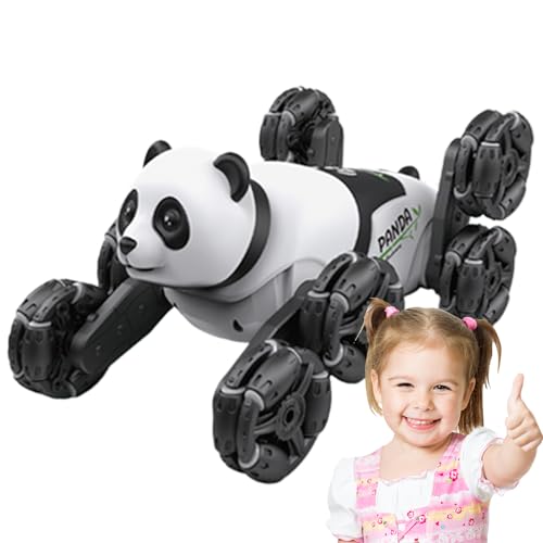 Generisch Fernbedesteuertes Stuntauto | 8-Rad Fernsteuerungsauto Mit Sprühfunktion | Interaktives Pandabären-Design Rennauto Roboter Fahrzeug Für Kinder Jugendliche Erwachsene von Generisch