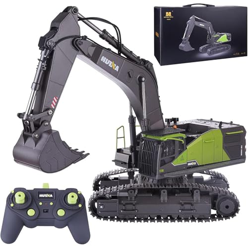 Generisch Ferngesteuerter Bagger für 1593, 1:14 22CH 2.4G RC Bagger All Terrains Metalltechnik Baufahrzeug mit LED Lichtern und 360° drehbarem Cockpit von Generisch