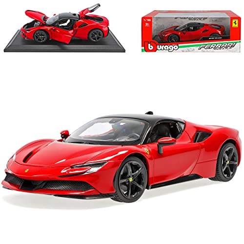 Generisch Ferrari SF90 Stradale Coupe Rot Ab 2020 1/18 Burago Modell Auto von Generisch