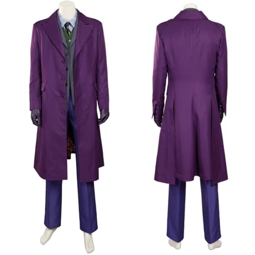 Generisch Filmrolle Joe·Kerr Cosplay Kostüm Heath·Ledger Lila Trench Outfits Halloween,XL,Purple von Generisch