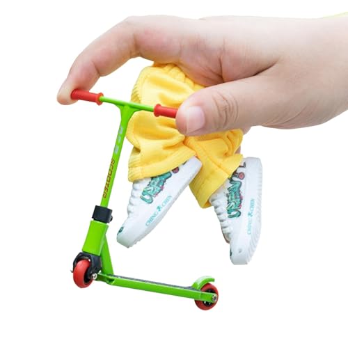 Generisch Finger Scooter Set, Fingerspielzeug-Skateboards, Finger Scooter Interaktives Fingerspielzeug, Finger Scooter Modell aus Legierung,Fingerboards Finger Schuhe Fingerhose Fingerscooter(Grün) von Generisch