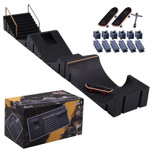 Generisch Fingerboard Ramp Set, Sturdy Finger Skateboard Park, 6-in-1 Skateboard Ramps with 3 Finger Skateboards, Fun and Interactive Design, Perfect for Kids and Adults Generisch Fingerboard Ramp Set, Sturdy Finger Skateboard Park, 6-in-1 Skateboard Ramps with 3 Finger Skateboards, Fun and Interactive Design, Perfect for Kids and Adults von Generisch