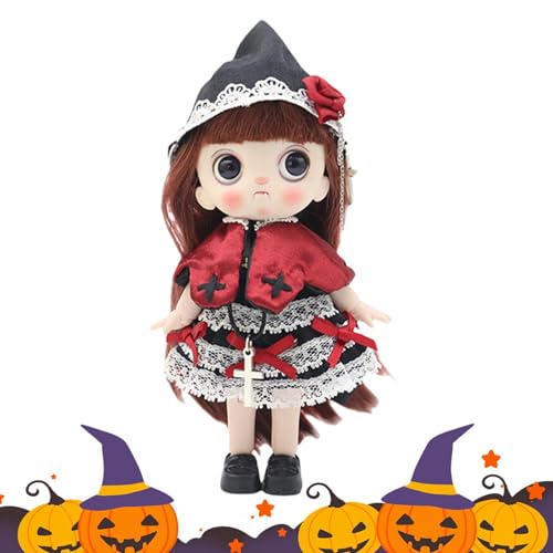 Generisch Flexible Doll Toy, Fashion Doll Set, 5.91 Inches Complete and Accessories, Flexible Ball Jointed Design, Collectible Figurine for Playing, Photography, and Display, Red, Purple von Generisch
