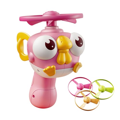 Generisch Flying Disc Launcher Spielzeug, Startspielzeug mit 3 Propeller, Kleinkind Chasing Spielzeug, Flying Disc Launch Toy, interaktive Spiele für Kinder 3+ von Generisch