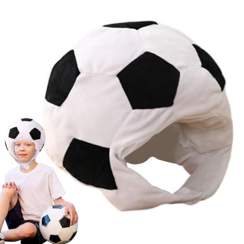 Generisch Football Ball Hut - Plüschhut mit Calciumball, Spielzeug amüsiert, ausgestopfter Calciumhut | Sportkopfschmuck in Plüschklammern für Foto heißer Calciumhut von Generisch