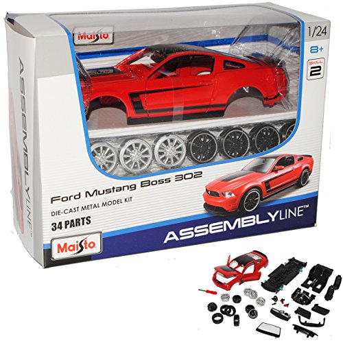 Generisch Ford Mustang V Boss 302 Coupe Rot 2004-2014 39269 Bausatz Kit 1/24 Modell Auto von Generisch