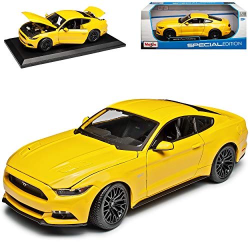 Generisch Ford Mustang VI Coupe Gelb Ab 2014 1/18 Modell Auto von Generisch