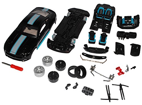 Generisch Ford Mustang VI Coupe Schwarz Ab 2014 Bausatz Kit 1/24 Modell Auto mit individiuellem Wunschkennzeichen von Generisch