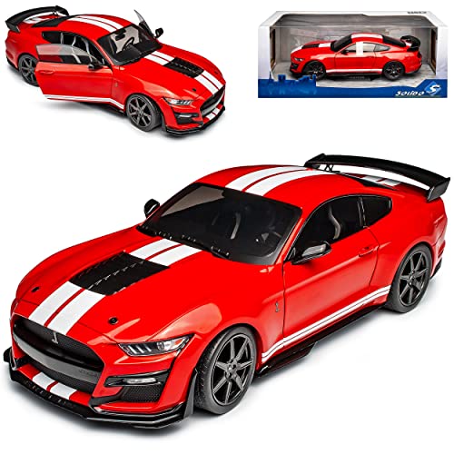 Generisch Ford Shelby Mustang GT500 VI Coupe Rot mit Streifen in Weiss Modell Ab 2014 Version Ab 2020 1/18 Solido Modell Auto Generisch Ford Shelby Mustang GT500 VI Coupe Rot mit Streifen in Weiss Modell Ab 2014 Version Ab 2020 1/18 Solido Modell Auto von Generisch
