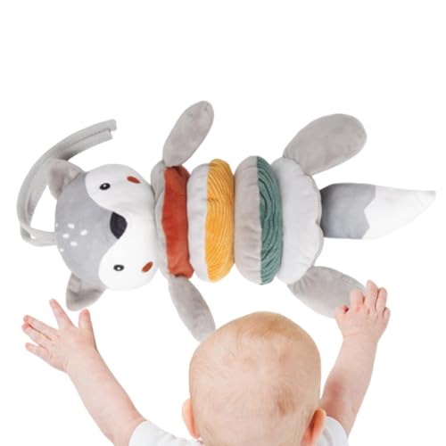 Generisch Fox Shape Stroller Toy, Cartoon Activity Toy, Colorful Hand Bell Puppet, Soft and Interactive, (Multicolor), Home and Travel Crib Accessory, 11.02x4.72 Inches von Generisch