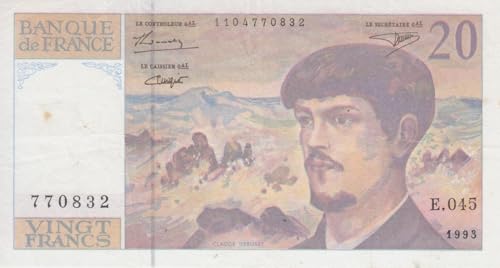 Generisch Frankreich Pick-Nr: 151g gebraucht (III) 1993 20 Francs (Banknoten für Sammler) von Generisch