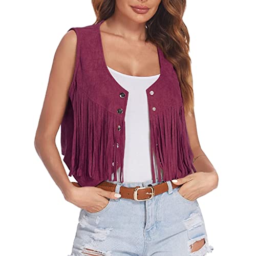 Generisch Fransenweste Damen Faschingskostüme Frauen Braun Cowboy Kostüm Damen 70er Jahre Hippie Outfit Indianer Kostüm Cowgirl Weste Und Schlaghose Karneval Kleidung für Damen Bekleidung Disco Party Generisch Fransenweste Damen Faschingskostüme Frauen Braun Cowboy Kostüm Damen 70er Jahre Hippie Outfit Indianer Kostüm Cowgirl Weste Und Schlaghose Karneval Kleidung für Damen Bekleidung Disco Party von Generisch