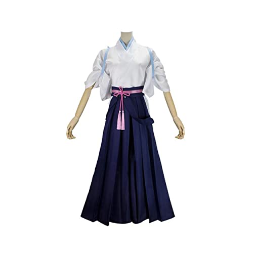 Generisch Frau Kamisato Ayaka Cosplay Kostüm Kleid Kimono Set Halloween Outfit,White-S von Generisch