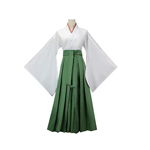 Generisch Frau Mizuki Cosplay Kostüm Robe Kimono Uniform Halloween Komplettset,Green-L von Generisch