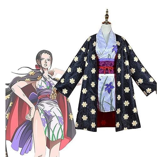 Generisch Frauen Nico Robin Cosplay Kostüm Kimono Anime Robe Kleid Uniform Halloween,Black-M Generisch Frauen Nico Robin Cosplay Kostüm Kimono Anime Robe Kleid Uniform Halloween,Black-M von Generisch