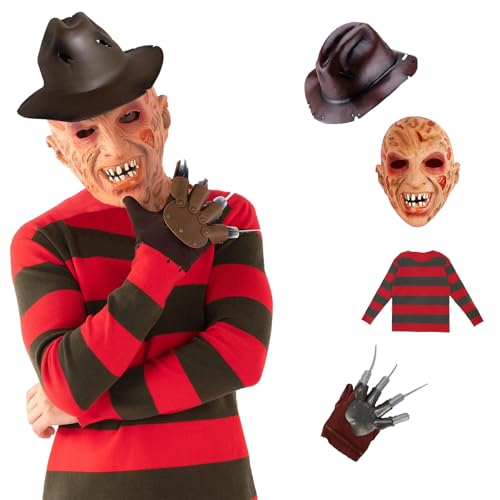 Generisch Freddy Krueger Kostüm Kinder Jungen Karneval Kostüm Jungen Horror Kostüm für Kinder Halloween Cosplay von Generisch