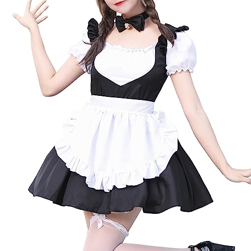 Generisch French Maid Dress Niedliche Maid Anime Cosplay Kleid für Halloween Maid Kostüm Outfit Set Schwarz Generisch French Maid Dress Niedliche Maid Anime Cosplay Kleid für Halloween Maid Kostüm Outfit Set Schwarz von Generisch