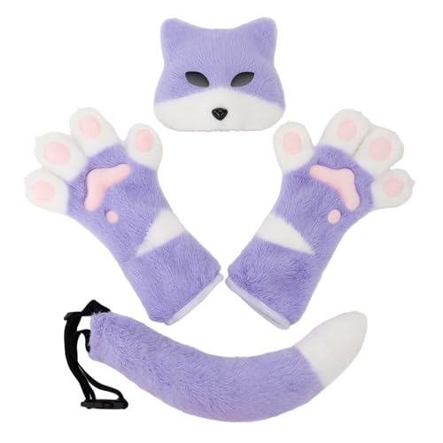 Generisch Fuchs Kostüm-Set Halloween Kostüm Katzen Maske Cat Therian Mask Handschuhe Plüsch Fuchsschwanz Cat Fuchs Maske Fuchshandschuhe Cosplay Tier Verkleiden für Halloween Karneval Weihnachten Generisch Fuchs Kostüm-Set Halloween Kostüm Katzen Maske Cat Therian Mask Handschuhe Plüsch Fuchsschwanz Cat Fuchs Maske Fuchshandschuhe Cosplay Tier Verkleiden für Halloween Karneval Weihnachten von Generisch