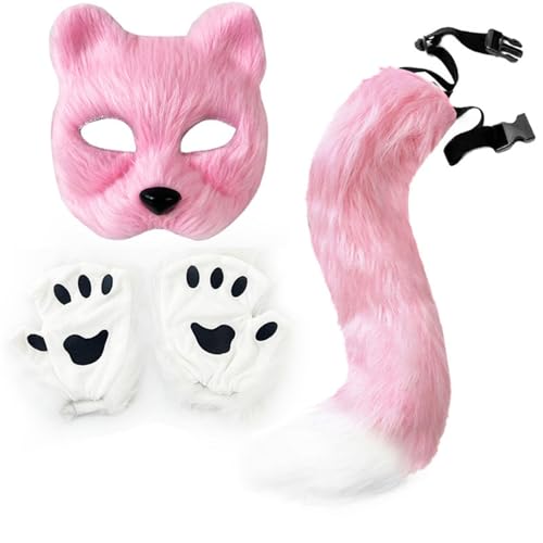 Generisch Fuchs Kostüm-Set Halloween Kostüm Katzen Maske Cat Therian Mask Handschuhe Plüsch Fuchsschwanz Fuchs Cat Maske Fuchshandschuhe Cosplay Tier Verkleiden für Halloween Weihnachten Karneval Generisch Fuchs Kostüm-Set Halloween Kostüm Katzen Maske Cat Therian Mask Handschuhe Plüsch Fuchsschwanz Fuchs Cat Maske Fuchshandschuhe Cosplay Tier Verkleiden für Halloween Weihnachten Karneval von Generisch