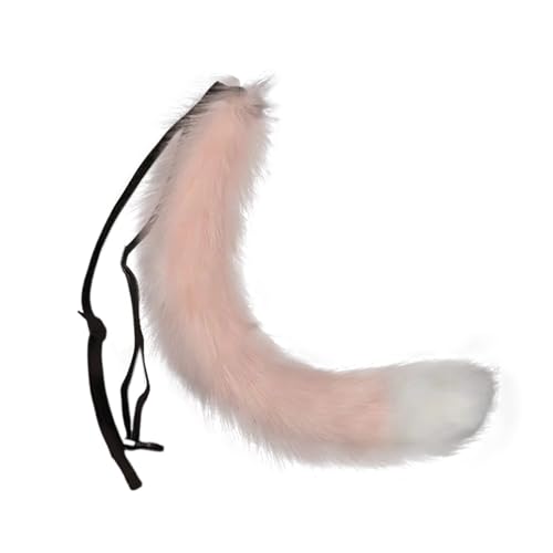 Generisch Fuchsschwanz, Tierschwanz Kunstfell Wolfsschwanz Kostüm Schwanz Halloween Kunstpelz Cosplay Einstellbare pelzigen Fuchsschwanz Kostüm für Kinder, Mädchen, Party, Faschingskostüm (A) von Generisch