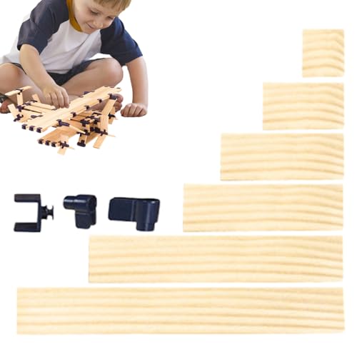 Generisch Gebäude Sets für Kinder, Holzbausteine ​​,Frühes Lernen interaktiver Holzstapelblöcke 192-Stück | Fantasievolle Spielbrettspiele für die kognitive Entwicklung von Feinmotorikkenntnissen von Generisch
