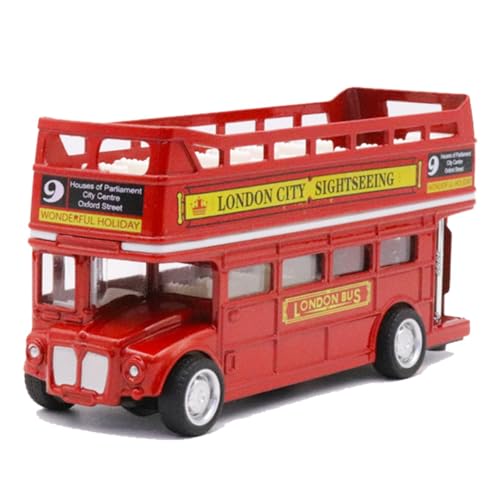 Generisch Gedrucktes Metall-Spielzeug Autos Metall Retro-Rückzieh fahrzeugs pielzeug 1:64 Britisches Doppeldecker-Bus-Nachdruck-Legierung Modell für Kinder Jungen Mädchen von Generisch