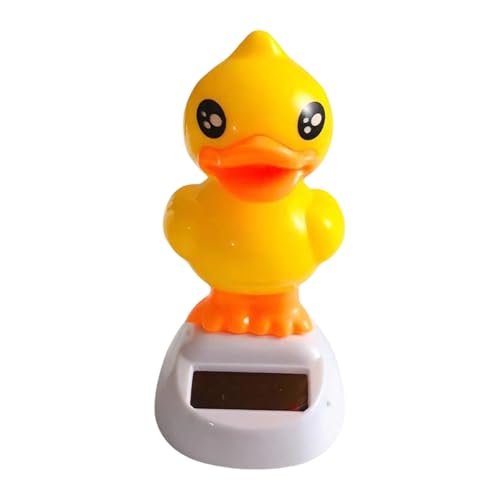 Generisch Gelbe Tanzende Ente, Solarente Statue,Solarente Figuren - Figur Automotive Doll Swing Toy für Bücherregal Nachttisch von Generisch