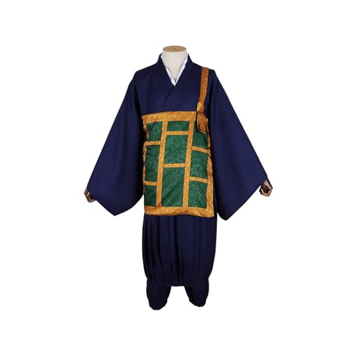 Generisch Geto Suguru Cosplay Kostüm Kimono Robe Kleid Komplettset Halloween Outfit,Blue-XXL von Generisch