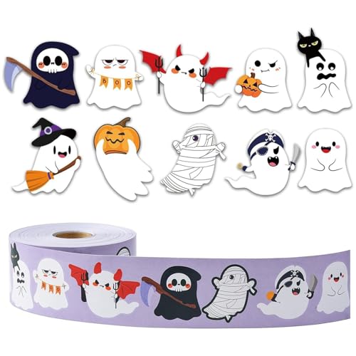 Generisch Ghost Sticker Roll, 500 Stück Halloween Aufkleber, Urlaubs Horror Aufkleber, Abnehmbares Design, Für Halloween Enthusiasten, Zuhause, Studenten, Partys, Erwachsene Generisch Ghost Sticker Roll, 500 Stück Halloween Aufkleber, Urlaubs Horror Aufkleber, Abnehmbares Design, Für Halloween Enthusiasten, Zuhause, Studenten, Partys, Erwachsene von Generisch