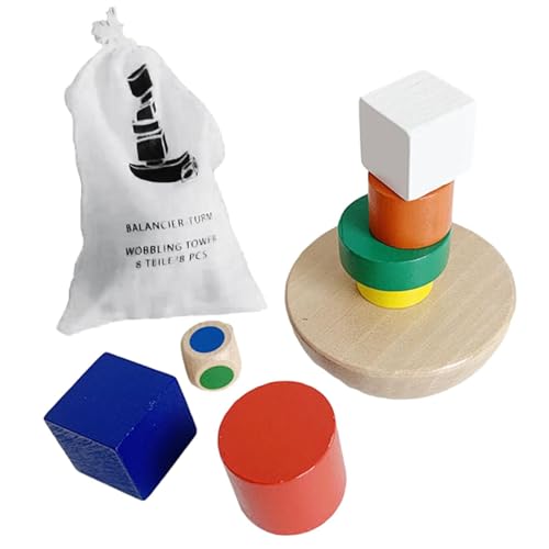Generisch Gleichgewichtsspiel | Holzstapelspiel | Stoffbeutel Balance Gamee | Stapel -Sack -Hemisphäre -Balance -Spiele | Bildungsspielzeug für Kinder Säuglinge Erwachsene Spielzeug von Generisch