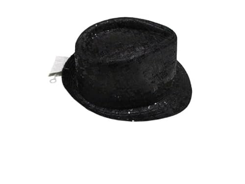 Generisch Glitzer-Fedora-Hüte mit Pailletten, 3er-Set, Silber/Gold/Schwarz, Party-Kostüm, Fasching, Festival (Schwarz) von Generisch