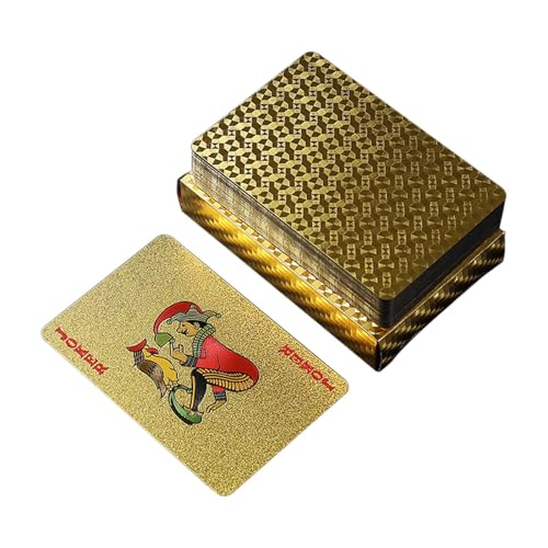 Generisch Goldfolie Pokerkarten, Pokerspielkarten - Wasserdichtes Goldfolie Poker Brettspiel, Poker Spielkarte | Kartenstandard Standard Tägliche Unterhaltung, Unternehmensaktivitäten von Generisch