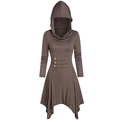 Generisch Gothic Kleid Damen,Mittelalter Kleidung Damen,Halloween Kostüm,Renaissance Mit Kapuze Kleid für Halloween Karneval Outfit Generisch Gothic Kleid Damen,Mittelalter Kleidung Damen,Halloween Kostüm,Renaissance Mit Kapuze Kleid für Halloween Karneval Outfit von Generisch