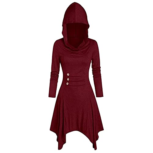 Generisch Gothic Kleid Damen,Mittelalter Kleidung Damen,Halloween Kostüm,Renaissance Mit Kapuze Kleid für Halloween Karneval Outfit Generisch Gothic Kleid Damen,Mittelalter Kleidung Damen,Halloween Kostüm,Renaissance Mit Kapuze Kleid für Halloween Karneval Outfit von Generisch