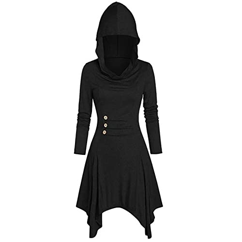 Generisch Gothic Kleid Damen,Mittelalter Kleidung Damen,Halloween Kostüm,Renaissance Mit Kapuze Kleid für Halloween Karneval Outfit Generisch Gothic Kleid Damen,Mittelalter Kleidung Damen,Halloween Kostüm,Renaissance Mit Kapuze Kleid für Halloween Karneval Outfit von Generisch